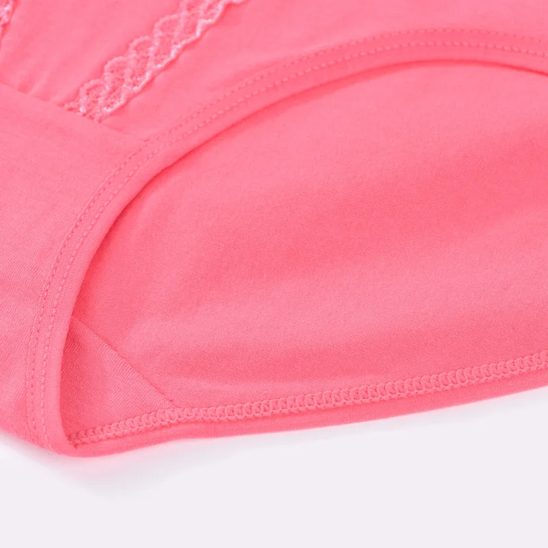 3Pcs Cotton In Waist Lace Maɺm Underpants Ventilation Comfortable Full Lifting Buttocks Concise Woman Triangle Underpant |