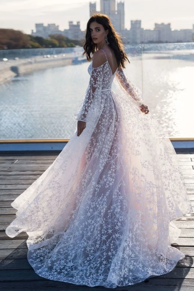 Платье для свадьбы Vivian's Bridal элегантное с аппликацией в виде звезд шикарная
