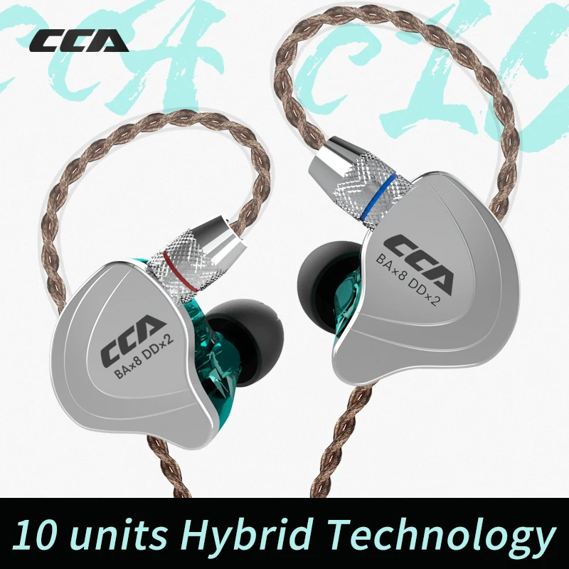 Наушники-вкладыши CCA C10 4BA + 1DD с 5 драйверами гибридные Hi-Fi наушники для диджея бега