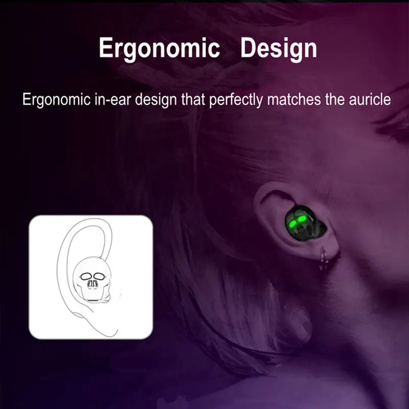Новый Череп кости Bluetooth наушники с микрофоном шумоподавление Hi Fi Handsfree бас стерео