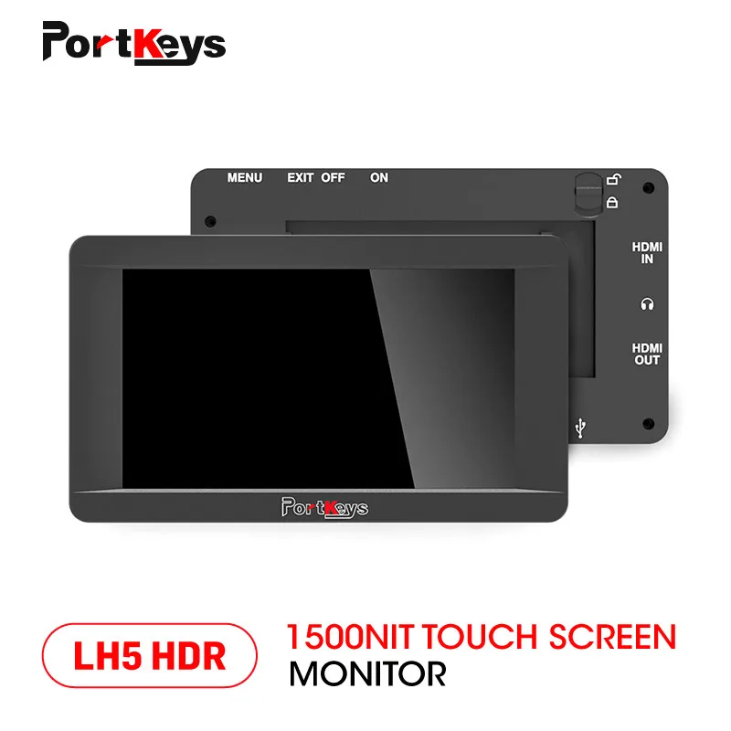 PortKeys LH5 HDR 5 дюймов 4 K hdmi Камера монитор 1500nit с ГВУ 3D LUT сигнала Сенсорный пульт