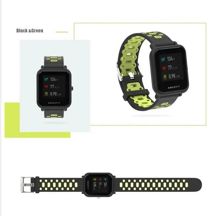 Mijobs 20 мм спортивный силиконовый ремешок для MI Band Amazfit Bip BIT PACE Lite Youth Smartwatch Ремешок