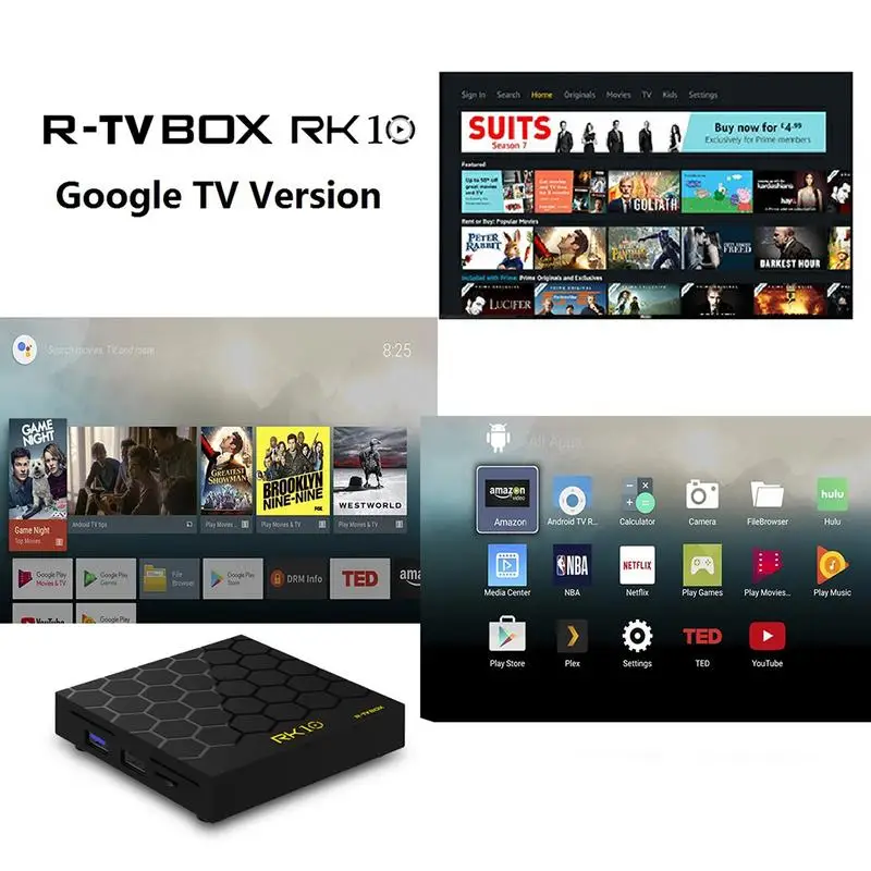 R tv BOX RK10 сетевой плеер RK3328 четырехъядерный A53 Android 7 1 Smart Box 2G + 16G voiccontrol пульт