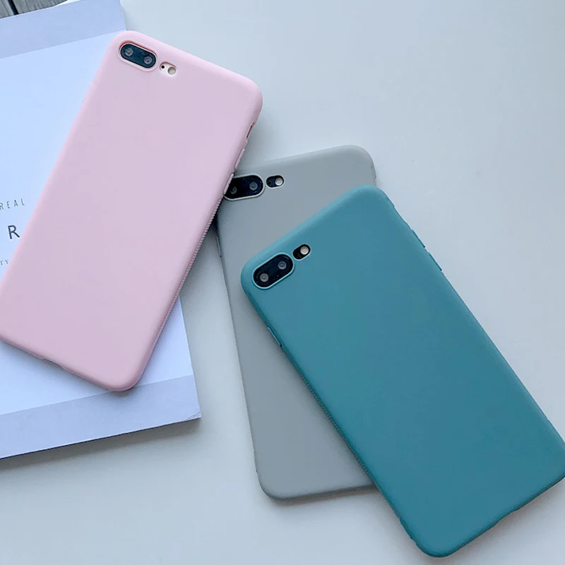 Чехол для iPhone X 8 7 6 6S Plus мягкий ТПУ конфетный чехол телефона с защитой от падения
