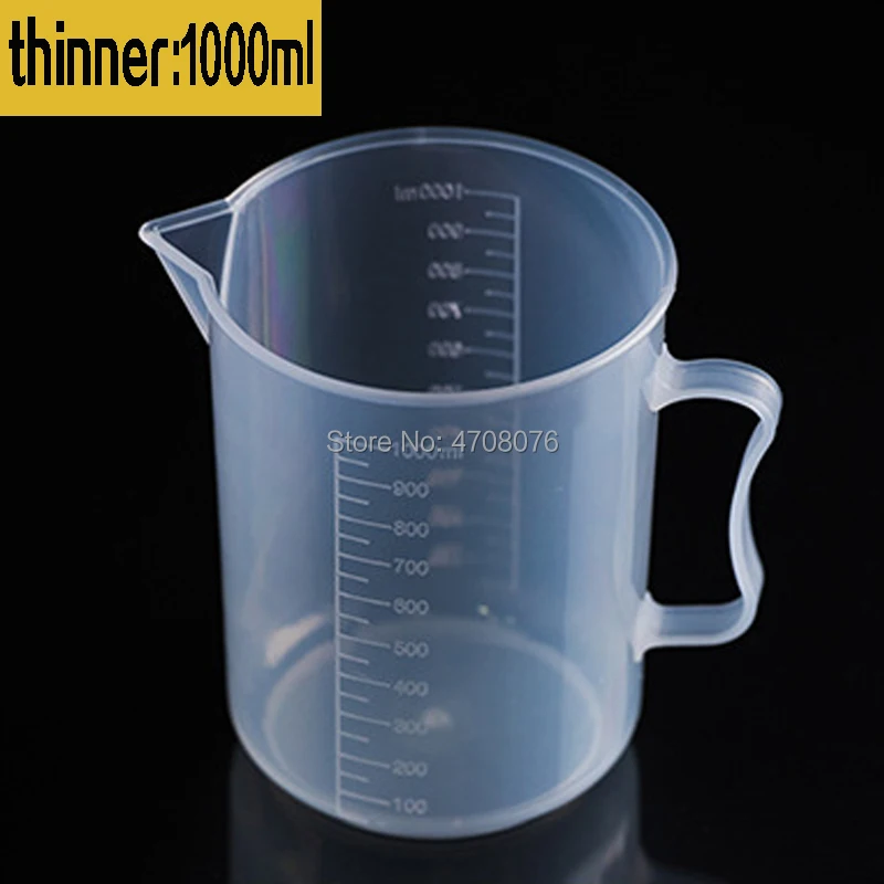 

PP graduated cup Plastic lab measuring beaker with handle for chemical experiment kitchen food grade transparent 1000ml 2 kinds