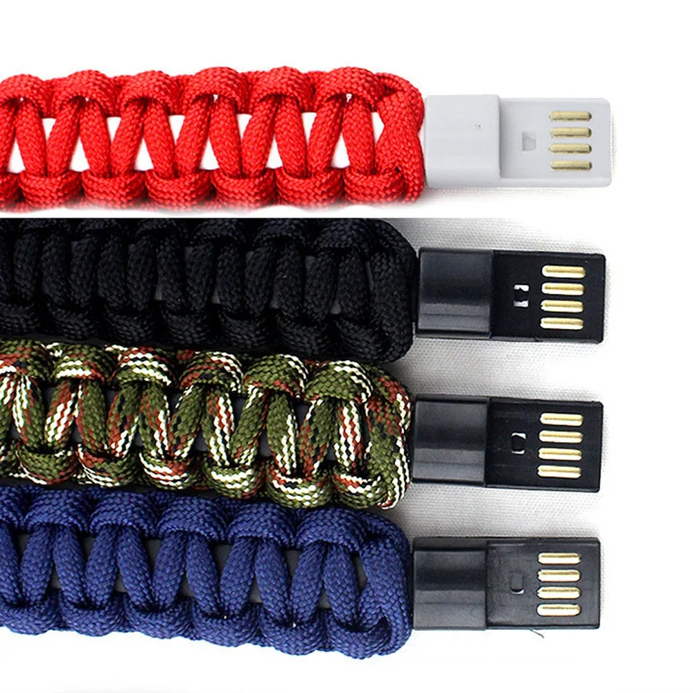 Топ Открытый Плетеный Micro- Usb браслет зарядное устройство кабель для зарядки