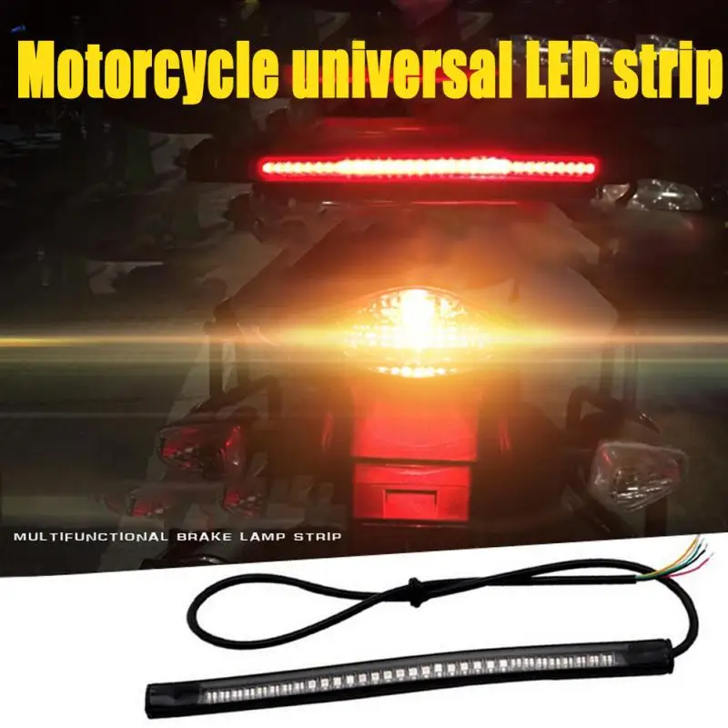 48 светодиодный 3528 3014 smd двойной цвет желтый красный свет лента для мотоцикла поворотник задний тормоз стоп водонепроницаемая лампа