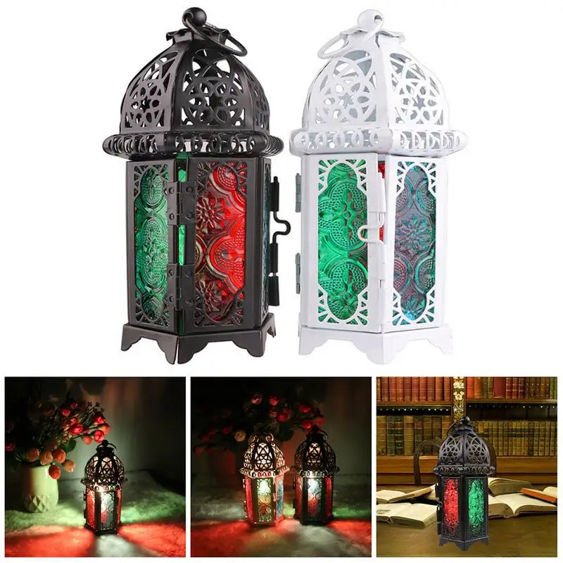 Retro Style Hollow Iron Windproof Candlestick Wall Decoration Home Candle Holder Party Decor Lantern | Дом и сад