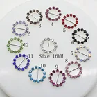 16 мм (внутренний стержень 10 мм) 10 шт.лот круглый разноцветный кристалл горный хрусталь пряжка для приглашения слайдер для свадьбы Цвет