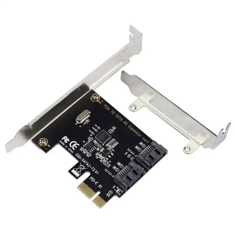 PCIe PCI Express к SATA3.0 2 портовый SATA III 6G адаптер для карты расширения|Компьютерные