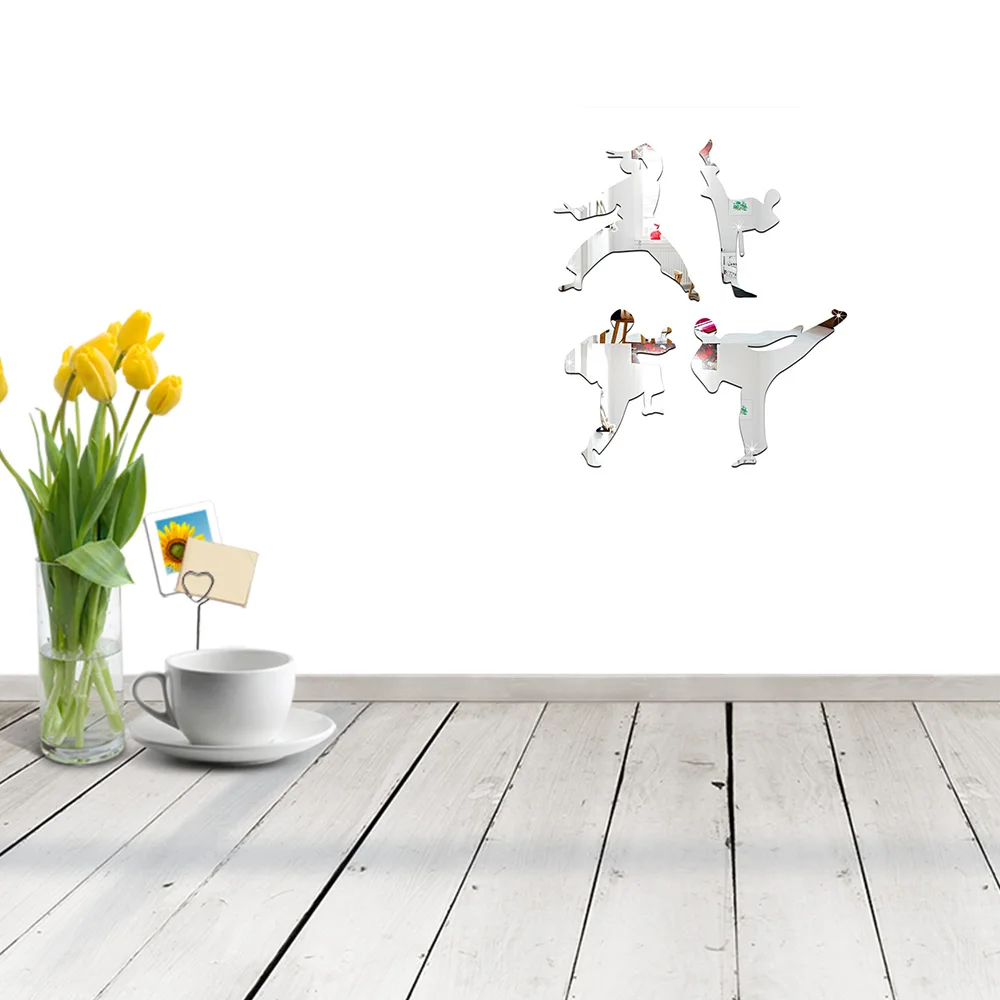 Последняя мода китайский кунг фу DIY зеркало настенное паста украшение дома 3d