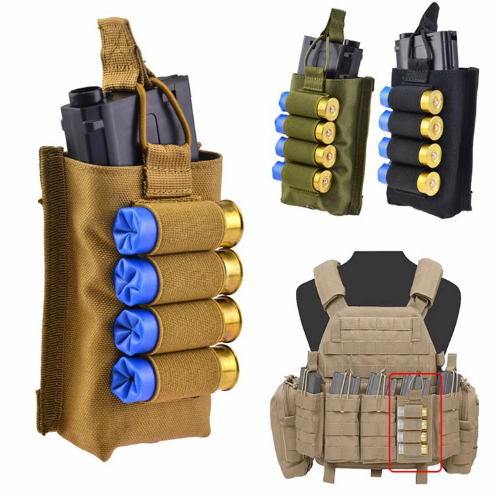 

Тактический Жилет Molle, сумка для магазина аксессуаров с 12-дюймовым калибровочным держателем для страйкбола, ружья, снаряжения, военная охот...