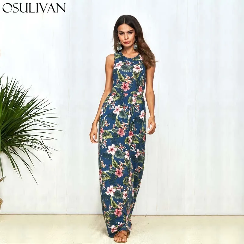 OSULIVAN платье Vestido винтажное Женское Платье Vestidos De Mujer богемное свободное без