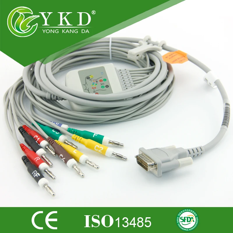 Совместимый с Schiller ecg cable 10 свинцовых проводов для контроля за состоянием