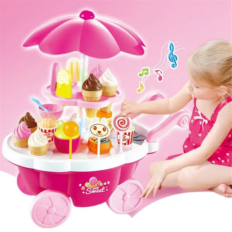 Children's play house toy with light music mini supermarket candy boat ice cream barbecue trolley game | Игрушки и хобби