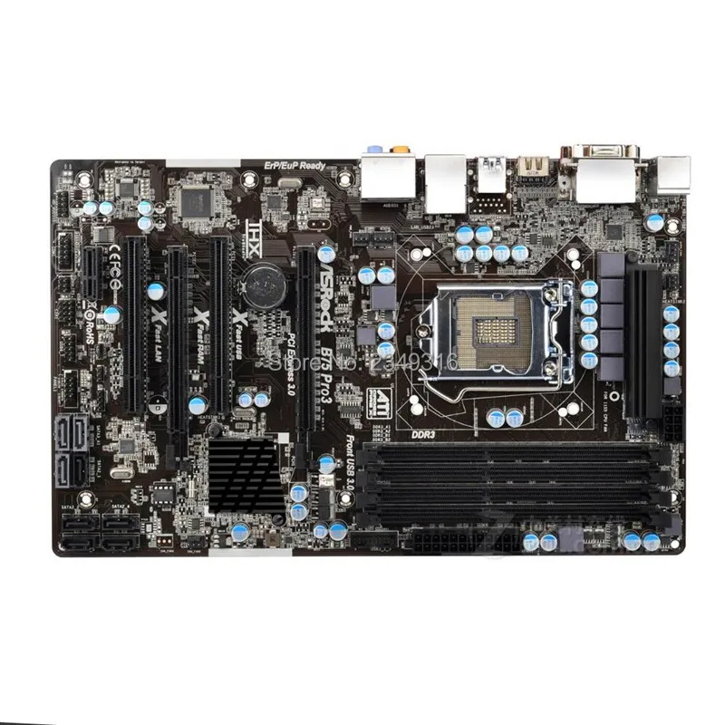 Б/у оригинальная настольная Материнская плата Asrock B75 Pro3 разъем LGA 1155 i3 i5 i7 DDR3 |
