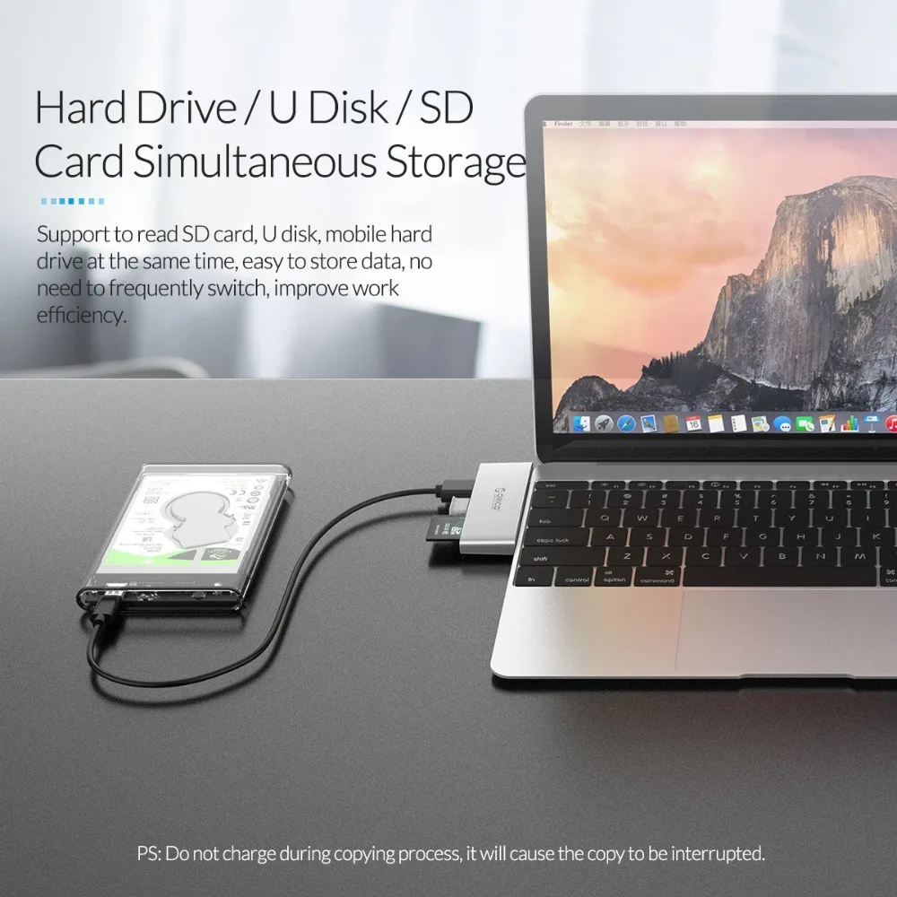 ORICO USB C HUB USB-C Micro 3 0 1 TF SD Card Reader высокоскоростной концентратор для MacBook Samsung Galaxy S9 Huawei