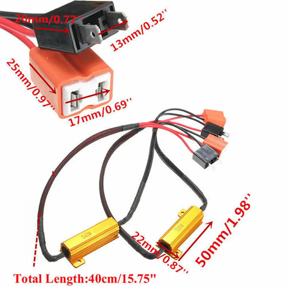 2X H7 50W 6Î©LED Canbus LED декодер нагрузки резистор предупреждение отмена света