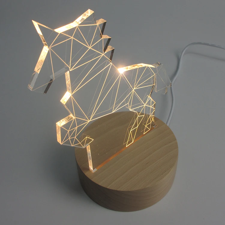 Светильник единорог ночной ing Новое поступление 2019 3D LED креативные подарки Ночной