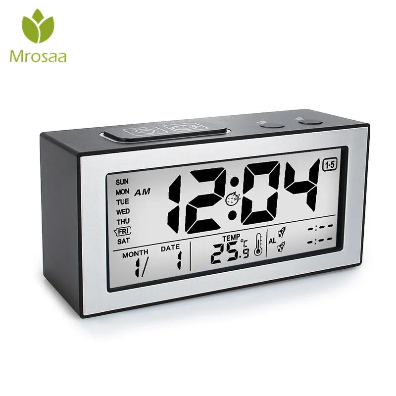 Цифровой ЖК дисплей будильник Wake Up Light Электронный большой настольные часы с даты