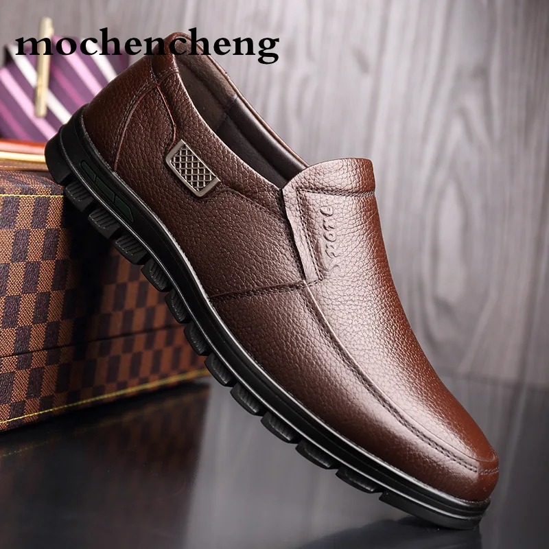 Men Casual Shoes Genuine Leather Brand Footwear Non-slip Thick Sole Fashion Male High Quality Cowhide Loafers | Обувь