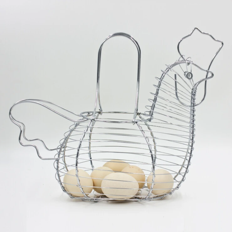 Creative Hen Shaped Chicken Egg Holder Basket Kitchen Storage Metal Wire Home Rack Decor | Дом и сад
