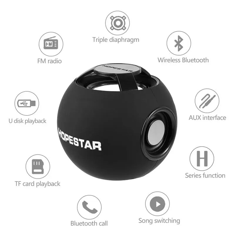 Hopestar H46 bluetooth-колонка с закругленным дизайном беспроводная уличная мини-колонка