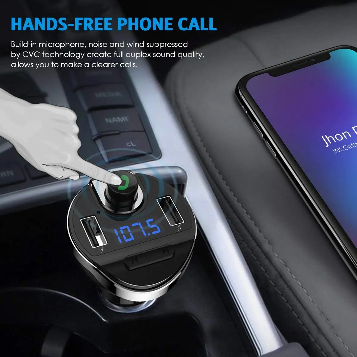 Bluetooth fm передатчик беспроводной в автомобиле радио адаптер автомобильный