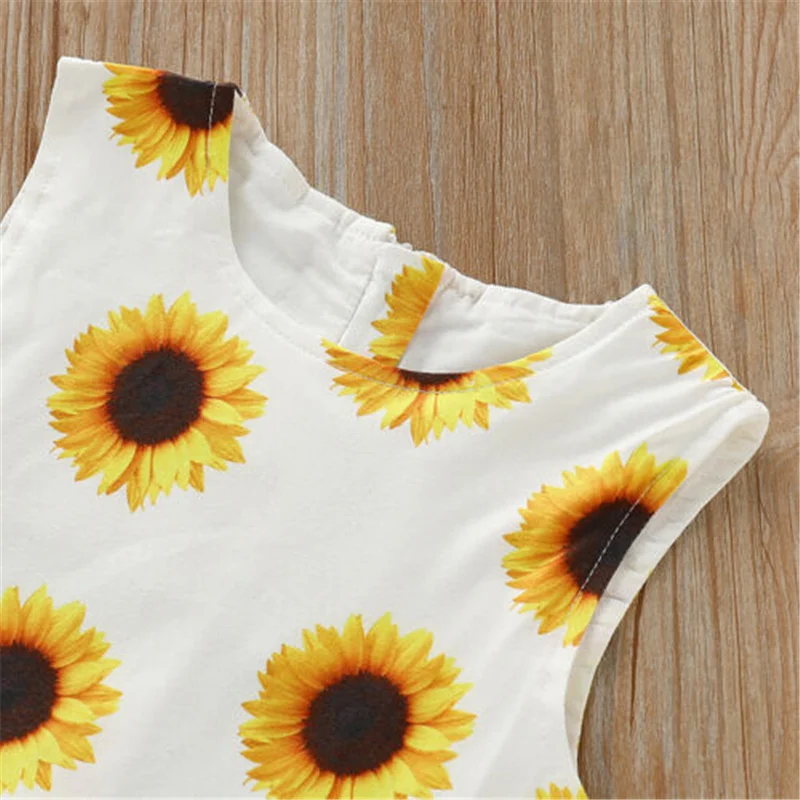 2019 Hot Sale Baby Sun flower Girls Toddler Strap Sundress Casual Princess Outfit Clothes Dress Dropshipping 1-5Y | Детская одежда и