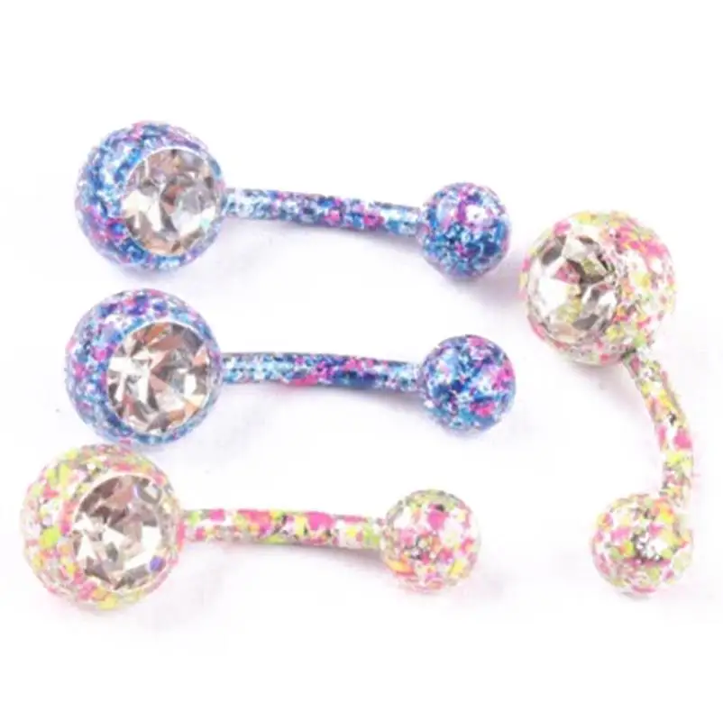 Красота горный хрусталь Belly Bars ювелирные изделия кристалл кнопка пупка живота