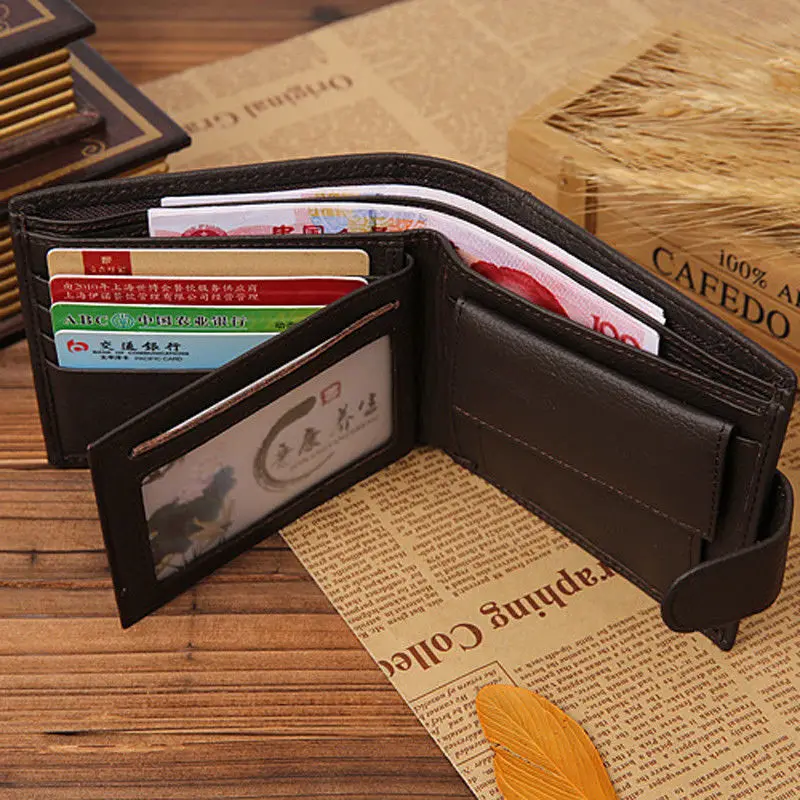 

Men's Leather Slim Wallet ID Credit Card Holder Coin Purse