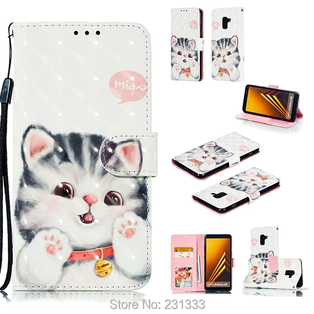 3D Bling Cartoon Wallet Leather Pouch For Samsung Galaxy S10 S10E A8 A9 J2 PRO 2018 S9 PLUS A6 J6 Flower Stand Skin Cover 50PCS | Мобильные
