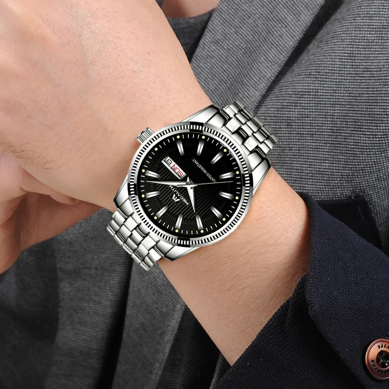MEGALITH Новые мужские модные часы Montre Homme наручные Мужские Аналоговые календарные