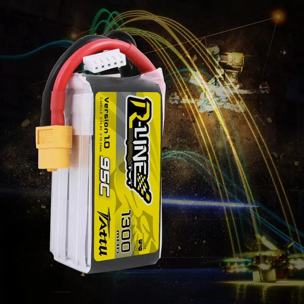 Гоночный аккумулятор Tattu 95C 14 8 V 1300mAh Lipo 4S XT60 разъем для FPV гоночного дрона RC