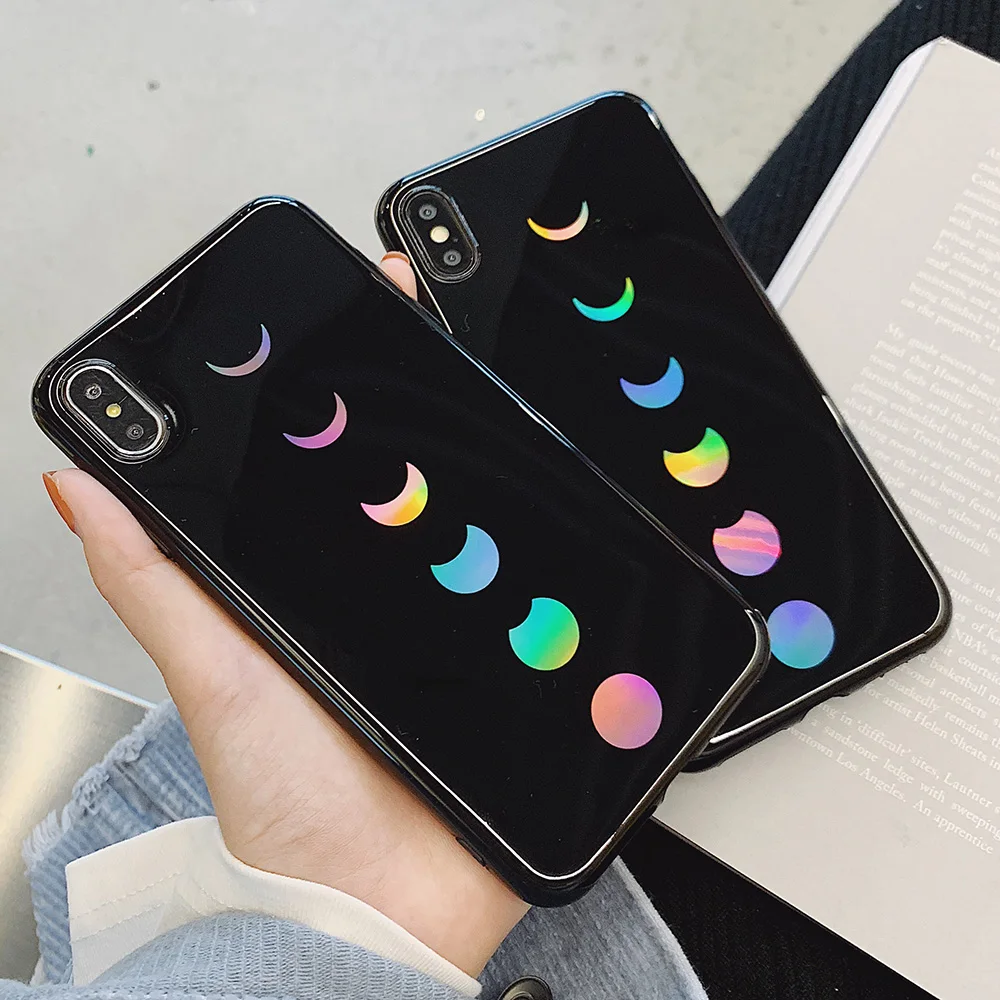 LOVECOM Laser Moon Eclipse винтажные чехлы для телефонов iPhone 11 Pro Max XR XS 6 6S 7 8 Plus X мягкая задняя