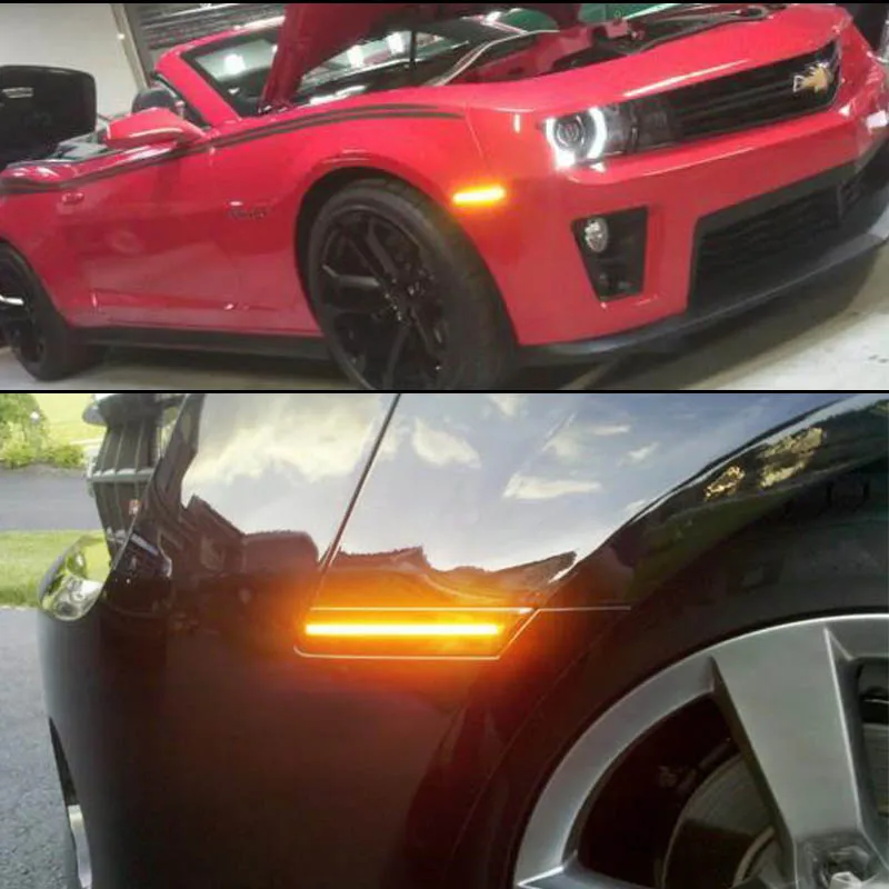 

Gtinthebox For Car Dodge Front Side Marker Lamps Amber Yellow LED Lights For 2008-2014 Dodge Challenger Front Side Marker Lamps