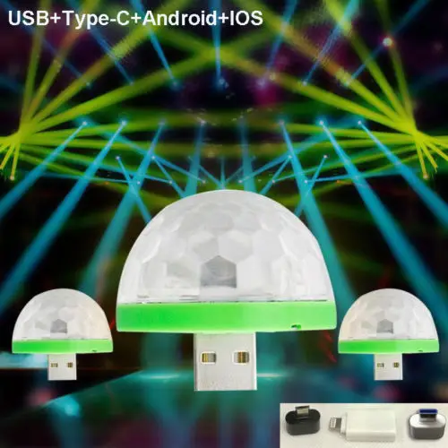 Миниатюрный светодиодный ночник с питанием от USB изменение цвета звуком музыка