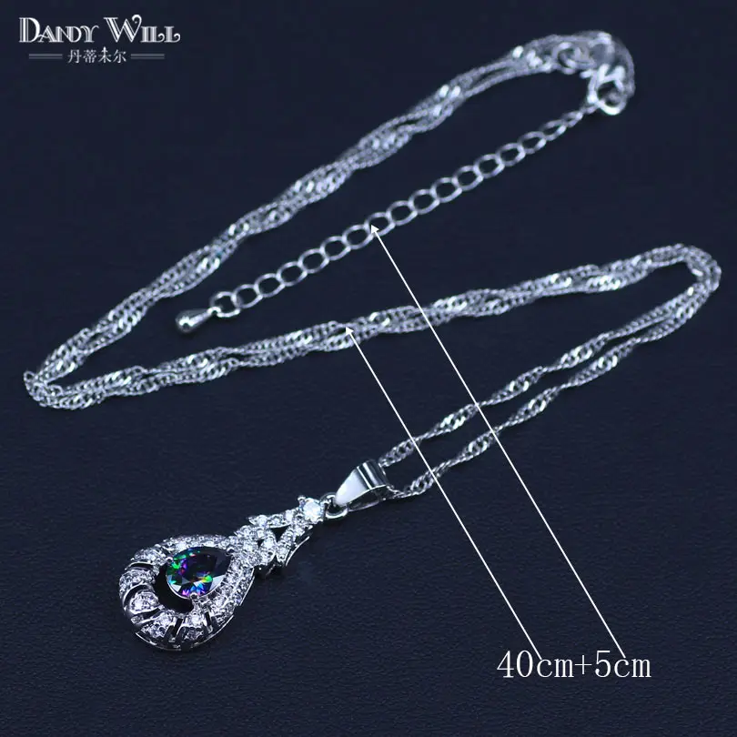 Mystic Rainbow Fire Cubic Zirconia Costume Jewelry Sets Decorations for women Earrings/Pendant/Necklace/Ring | Украшения и