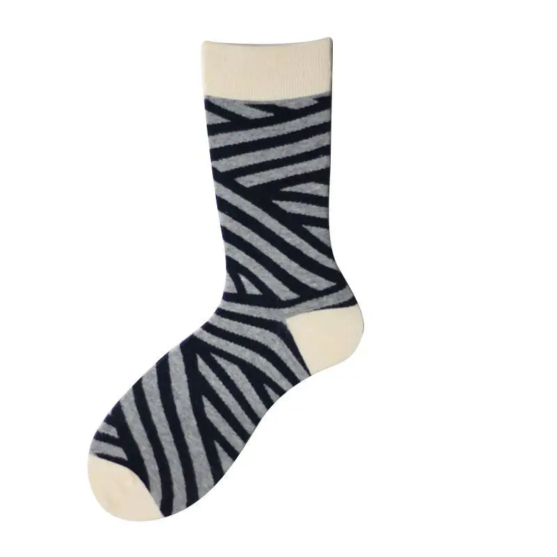 1 пара мужских носков из чесаного хлопка Мультяшные животные птица Акула Зебра