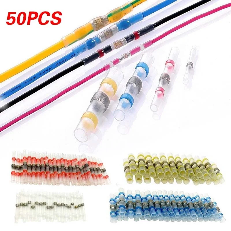 50 шт. 16-14AWG термоусадочные водонепроницаемые припоя уплотнения рукава разъем