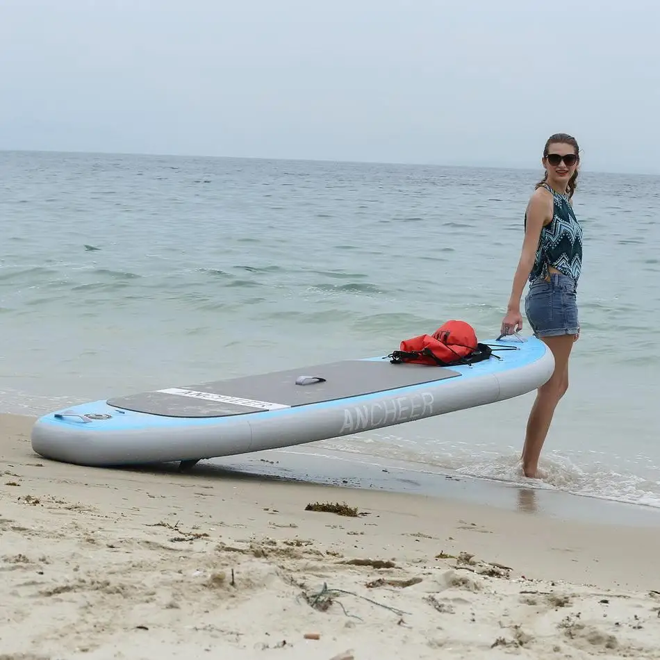 Надувная доска для серфинга с веслом Sup Board набор на каяке 305x81x15 см рюкзаком
