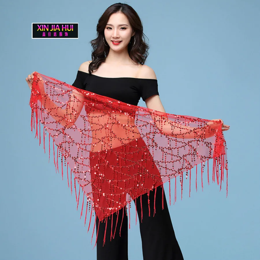 Triangle Piece Chain Scarf Waist Performance Practice Fashion Shiny Tassel Sequin Belly Dance Accessories Chinese Market Online |