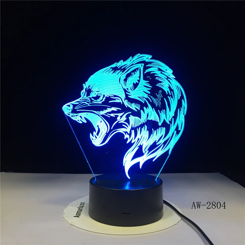 Fierce Wolfs 3D настольная лампа LED USB креативный детский ночник для сна прикроватный