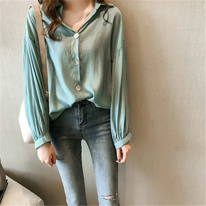 2019 Ulzzang Женские однотонные тонкие топы и блузки с V образным вырезом женские