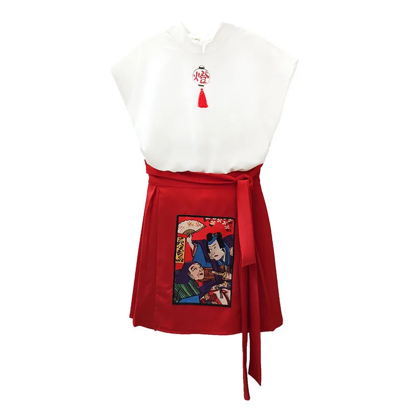 Женский модный костюм cheongsam с кулоном и юбкой-чипом комплект из двух предметов