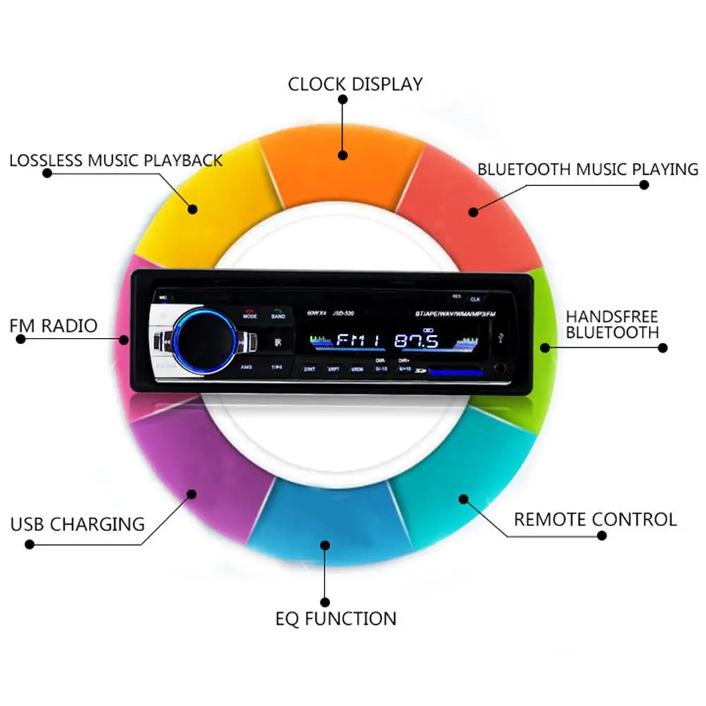 BEESCLOVER Bluetooth Автомобильный MP3 плеер аудио стерео 4X60W автомобильное радио 12В In dash 1 Din