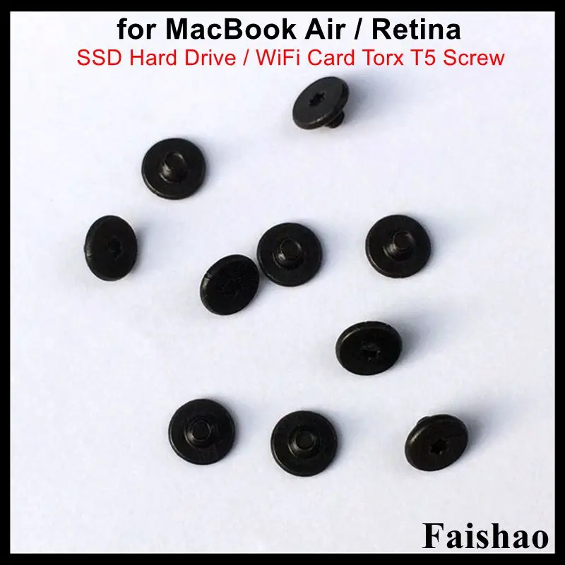 Faishao 10 шт. для Apple Macbook Air / Retina A1369 A1370 A1465 A1466 A1398 A1425 A1502 SSD жесткий диск/WiFi карта Torx T5