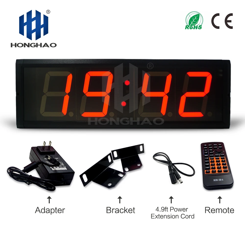 Светодиодные настенные часы с цифровым таймером большой экран 4 часа минуты