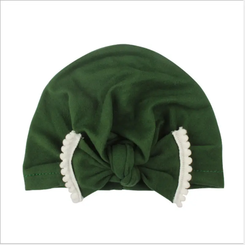 Newborn Solid Bowknot Beanie Hats Infant Comfy Hospital Caps For 0-4 Years Baby Little Girls Princess Cute Lovely | Детская одежда и