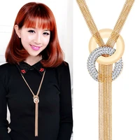 retro new punk long necklaces alloy mesh knotted sweater chain choker necklaces for women gift